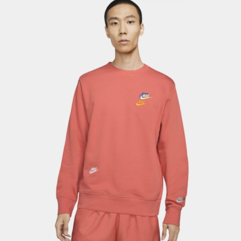 Mens Multiple Swoosh Nike Crewneck Club Fleece Crew